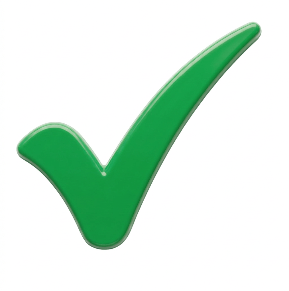 Green check mark symbol on white Green check mark symbol on white background